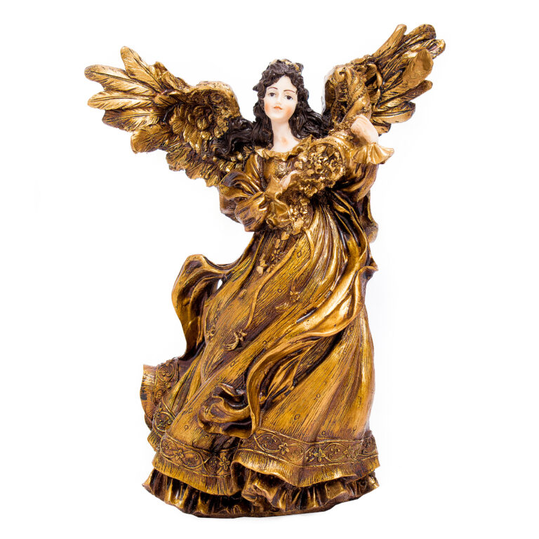 76 Ángel de la abundancia, color dorado de resina «25 cm» San Rafael